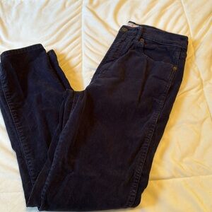 Corduroy navy blue vintage slim , high-rise size 28